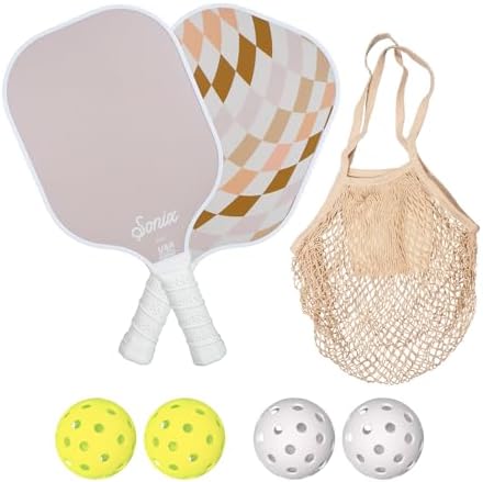 Sonix USAPA Approved Pickleball Paddles Set of 2 for Adults | Fiberglass Surface Pickleball Set with 2 Rackets, 4 Balls,