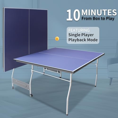 Professional Foldable Table Tennis Table for Indoor Play | 8FT 9FT Single Player Table Tennis Setup with Net and Posts