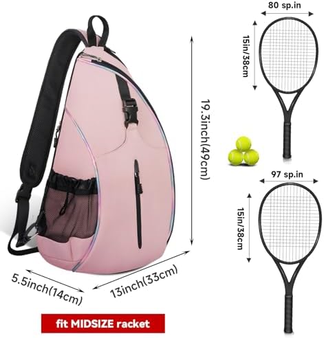 Ytonet Water Resistant Tennis Sling Backpack Crossbody for Men Women | Ytonet Men Women Pickleball Badminton Rackets Co