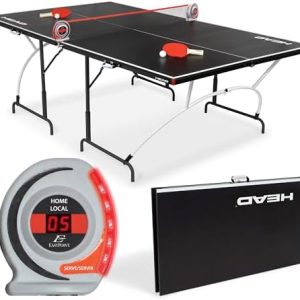 Easy Setup Ping Pong Table with Electronic Scorer - Junior Folding Table Tennis Table for Easy Storage - Game Room Table