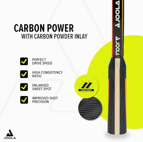 JOOLA Carbon Control Performance Ping Pong Paddles - Professional Table Tennis Racket for Advanced Players - ITTF Approv