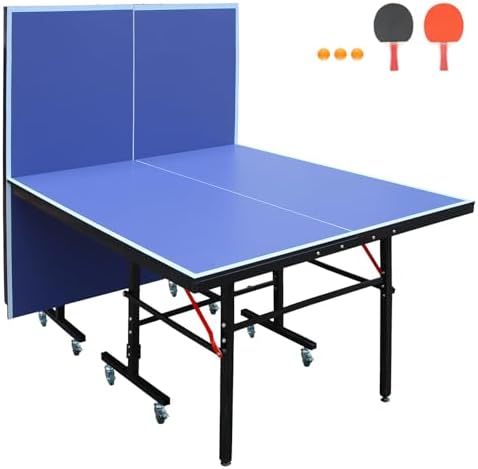 Professional Foldable Table Tennis Table for Indoor Play | 8FT 9FT Single Player Table Tennis Setup with Net and Posts