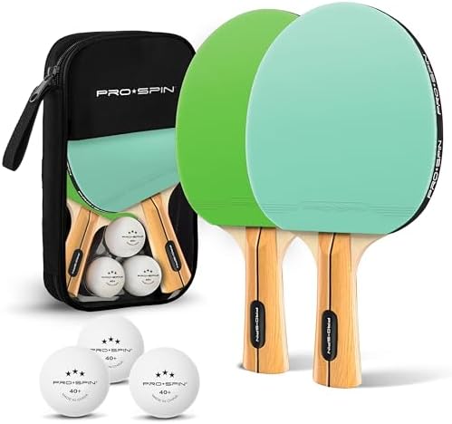Professional Quality Ping Pong Paddle Set - High-Performance, Premium Rackets | 3-Star Balls | Compact Storage Case | In