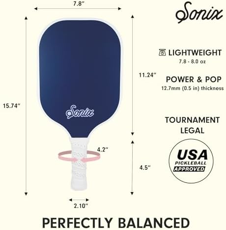 Sonix USAPA Approved Pickleball Paddles Set of 2 for Adults | Fiberglass Surface Pickleball Set with 2 Rackets, 4 Balls,