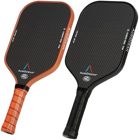 Carbon Pickleball Paddle Set Pro for Pickleball Players,High Grit and Spin 3K Raw Carbon Fiber Surface,Pickleball T700SC