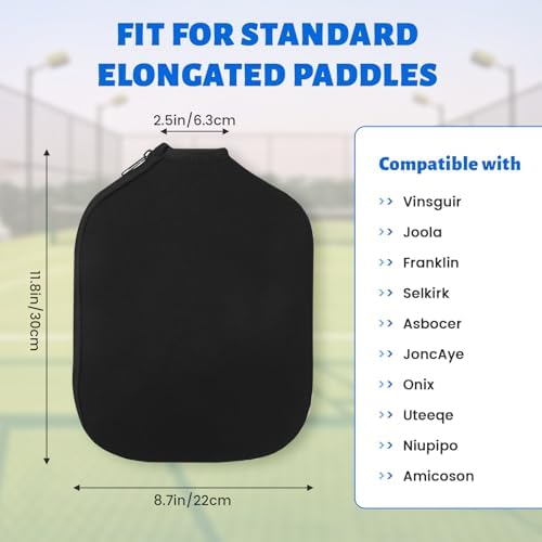 Pickleball Paddle Cover Universal Size Black Durable Neoprene Protection Pickleball Bag for Usapa Standard Users