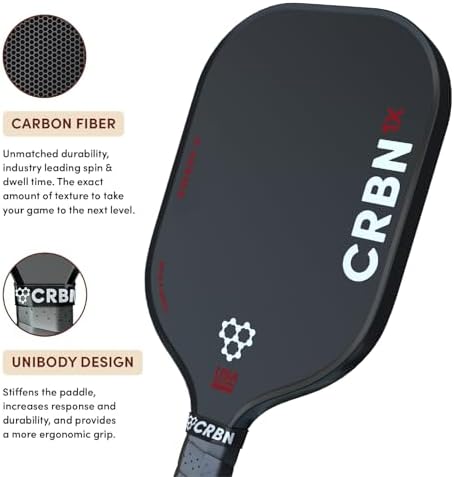 CRBN Pickleball X Series Power Paddle - Carbon Fiber Pickaxe for Enhanced Performance