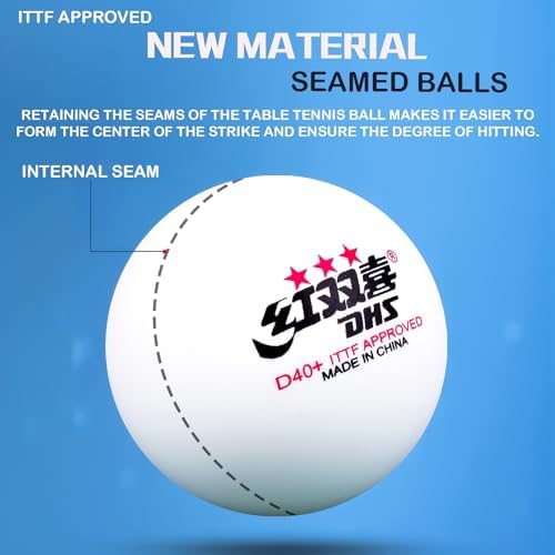 Double Happiness DHS 3-Star Table Tennis Balls for Professionals in Tournaments Perfect Sphere Perfect Spin and Excellen