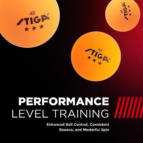 Stiga 3-Star Table Tennis Balls + Rubber Coated + High Durability + Amateur Players + Practice Sessions + 48 Pack + Best