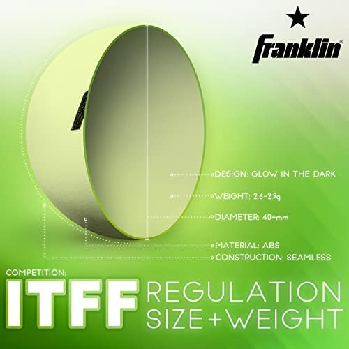 Franklin Sports Ping Pong Balls Official Size Weight White 40mm Table Tennis Durable High Performance 12 Count Pack of 1