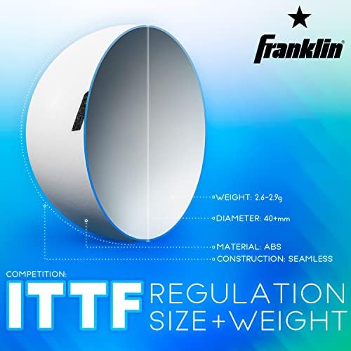 Franklin Sports Ping Pong Balls Official Size Weight White 40mm Table Tennis Durable High Performance 12 Count Pack of 1