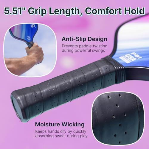 GOLABS PB1 Pickleball Paddles Set of 2 Durable Fiberglass Surface USAPA Approved 8oz Lightweight Comfort Anti-Slip Elong