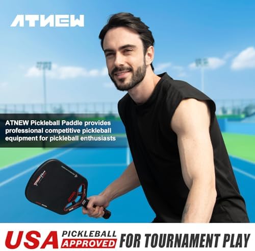 3K Carbon Fiber Pickleball Paddle T700 for Competitive Players in USA APA Approved | Aerodynamic Throat Edgeless 16MM T