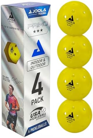 JOOLA Primo Pickleball Balls - Official Size and USAPA Approved for Tournament Players - Indoor and Outdoor - 40 Hole De