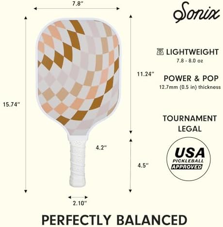 Sonix USAPA Approved Pickleball Paddles Set of 2 for Adults | Fiberglass Surface Pickleball Set with 2 Rackets, 4 Balls,