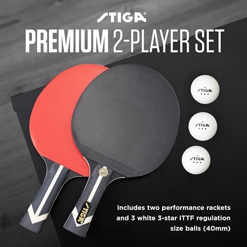 Stiga Premium 2-Player Table Tennis Set for Adults - Indoor & Outdoor Play - High-Quality Paddles & Balls, Perfect for B