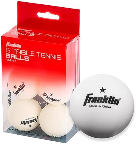 Franklin Sports Ping Pong Balls Official Size Weight White 40mm Table Tennis Durable High Performance 12 Count Pack of 1
