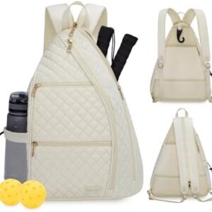 Pickleball Backpack for Women - Quilted Crossbody Sling Bag OEKO-TEX STANDARD 100 Women's Quilted Pickleball Backpack -