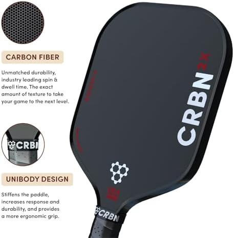 CRBN Pickleball X Series Power Paddle - Carbon Fiber Pickaxe for Enhanced Performance