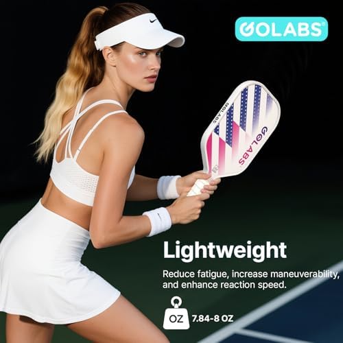 GOLABS PB1 Pickleball Paddles Set of 2 Durable Fiberglass Surface USAPA Approved 8oz Lightweight Comfort Anti-Slip Elong