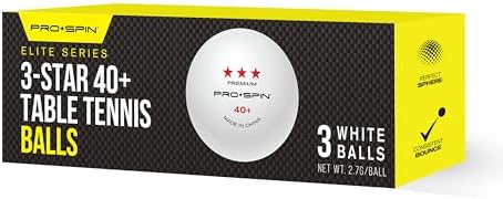 Pro-Spin 3-Star Premium White Ping Pong Balls - High-Performance 40+ ABS | Ultimate Durability for Indoor & Outdoor Play