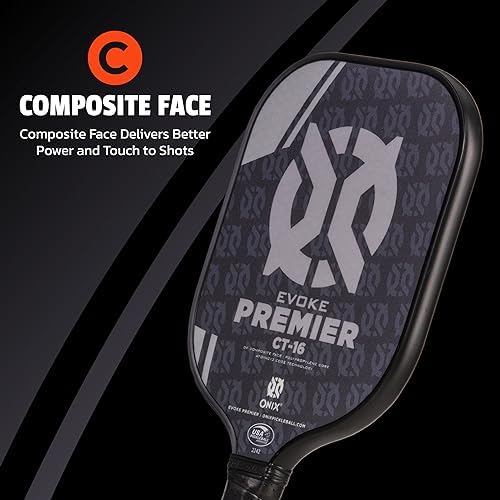 Onix Evoke Premier Professional Tournament Pickleball Paddle Composite Face Impact Paddle Shape for Elite Players in Tou