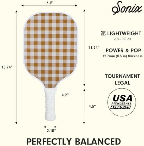 Sonix USAPA Approved Pickleball Paddles Set of 2 for Adults | Fiberglass Surface Pickleball Set with 2 Rackets, 4 Balls,