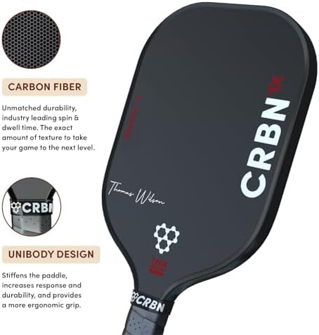 CRBN Pickleball X Series Power Paddle - Carbon Fiber Pickaxe for Enhanced Performance