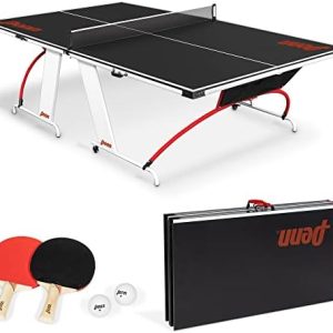 Penn Full Size Table Tennis Table - Easy Setup - Play Anywhere - Compact Storage - 2 Paddles and 2 Balls
