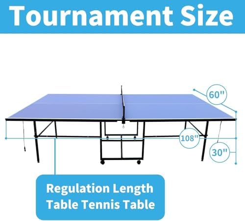 Table Tennis Table Foldable MDF Multi-Use, |5FT/6FT/9FT for Kid Teenager Adult