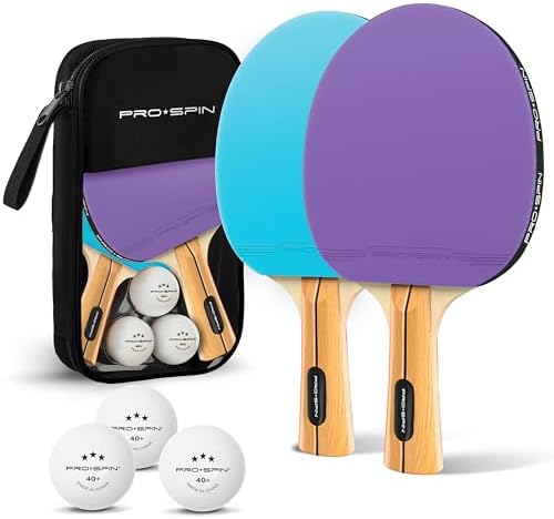 Professional Quality Ping Pong Paddle Set - High-Performance, Premium Rackets | 3-Star Balls | Compact Storage Case | In
