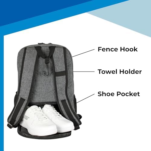 Pickleball Backpack Men Women Flight Level Fits 4 Paddles Shoe Compartment Fence Hook Storage Pockets Water Bottles Pick