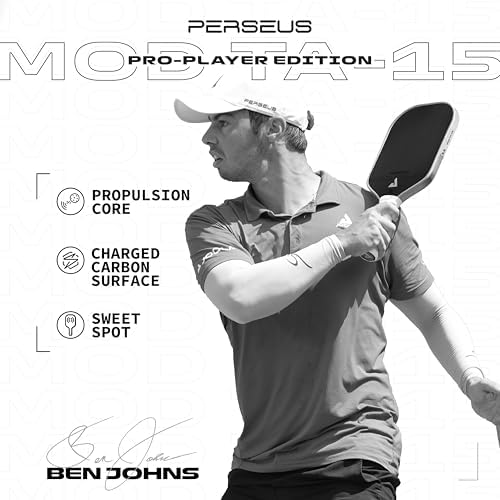 JOOLA Perseus MOD TA 15 Pro Player Edition Pickleball Paddle - More Power & Spin - Carbon Fiber Pickleball Paddle - Gen