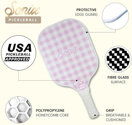 Sonix USAPA Approved Pickleball Paddles Set of 2 for Adults | Fiberglass Surface Pickleball Set with 2 Rackets, 4 Balls,