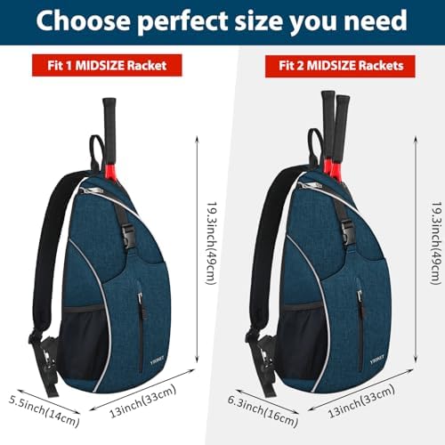 Ytonet Water Resistant Tennis Sling Backpack Crossbody for Men Women | Ytonet Men Women Pickleball Badminton Rackets Co
