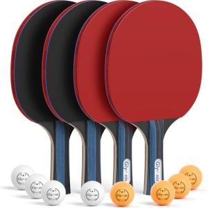 Glymnis Table Tennis Rackets with Balls, Indoor Outdoor Sports Accessories for Adults Beginners