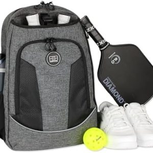 Pickleball Backpack Men Women Flight Level Fits 4 Paddles Shoe Compartment Fence Hook Storage Pockets Water Bottles Pick