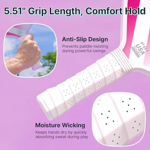 GOLABS PB1 Pickleball Paddles Set of 2 Durable Fiberglass Surface USAPA Approved 8oz Lightweight Comfort Anti-Slip Elong