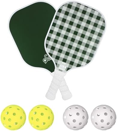 Sonix USAPA Approved Pickleball Paddles Set of 2 for Adults | Fiberglass Surface Pickleball Set with 2 Rackets, 4 Balls,