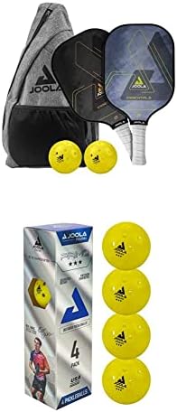 JOOLA Essentials Pickleball Paddles for Competitive Play with Reinforced Fiberglass Surface and Honeycomb Polypropylene