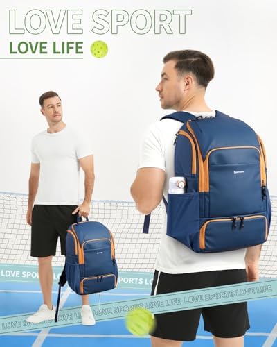 Pickleball Bag Sports Pickleball Backpack with Shoe Compartment Large Men Women Patent Pending