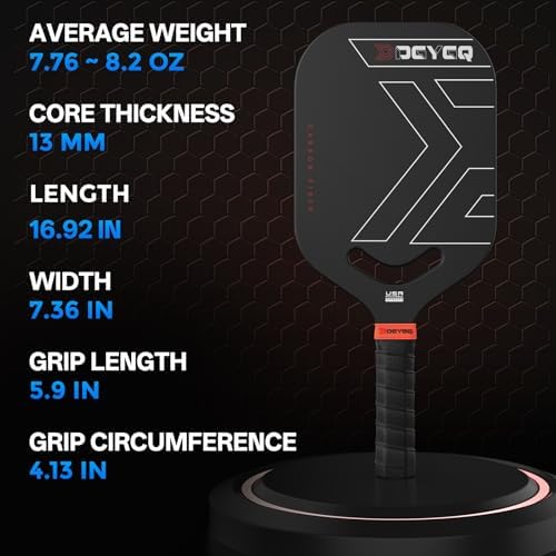 Carbon Fiber Pickleball Paddle, Increase Power for Ultimate Spin & Consistency | Premium Carbon Fiber Pickleball Paddle
