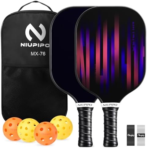 USAPA Approved Graphite Carbon Fiber Pickleball Paddles Set of 4 for Men Women, Polypropylene Honeycomb Core, Cushion |7