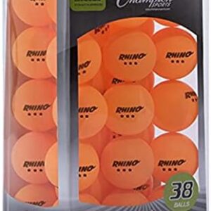 Champion Sports 3 Star Table Tennis Ball Pack - Tournament Size Orange Ping Pong Balls, 38 Set | CTTA and ITTA Approved