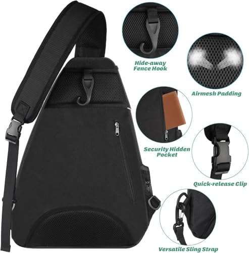 Ytonet Water Resistant Tennis Sling Backpack Crossbody for Men Women | Ytonet Men Women Pickleball Badminton Rackets Co