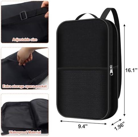 Pickleball Paddle Cover with Pocket Fits 2 Paddles & 4 Balls - Extra Storage Space Zipper Closure Waterproof Material