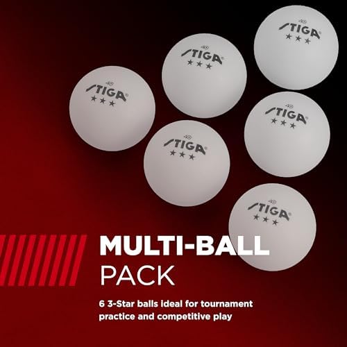 Stiga 3-Star Table Tennis Balls + Rubber Coated + High Durability + Amateur Players + Practice Sessions + 48 Pack + Best