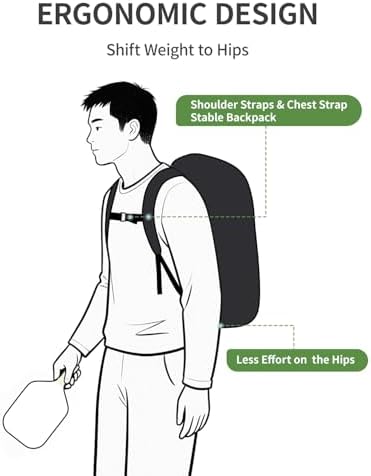 Pickleball Bag Sports Pickleball Backpack with Shoe Compartment Large Men Women Patent Pending
