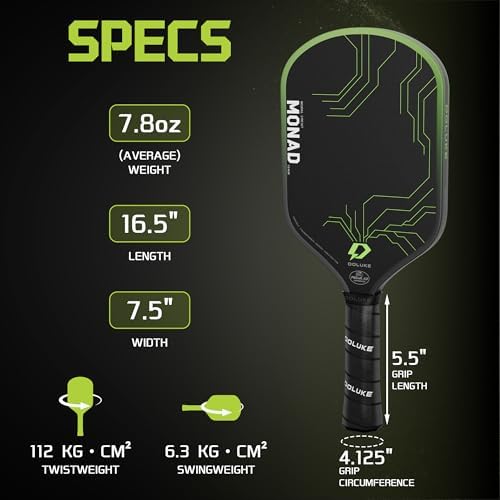 Pickleball Paddles with Toray T700 Carbon Fiber and 16mm Gen3 Core, Designed for Balance and Precision, USAP Approved