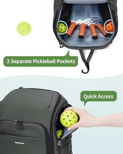 Pickleball Bag Sports Pickleball Backpack with Shoe Compartment Large Men Women Patent Pending